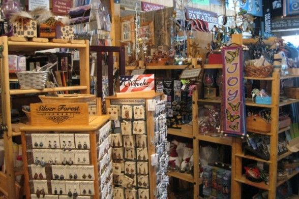 A sample of the jewelry in the jewelry shop in Round The Mountain Gift Shop