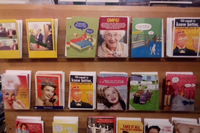 The hilarious cards from Round the Mountain Gift Shop and Card Shop