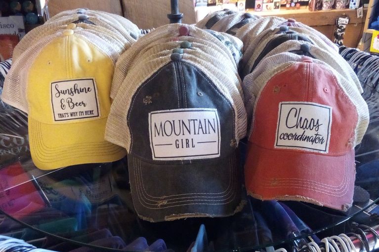 The amazing hats from Round The Mountain Gift Shop
