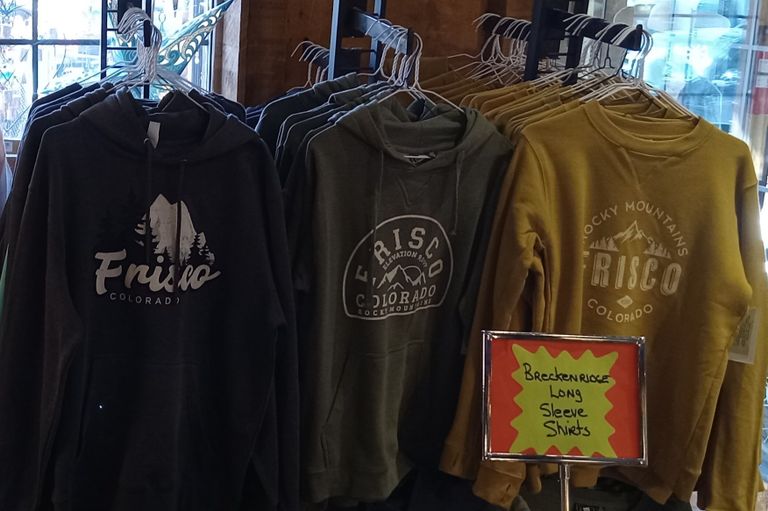 The hoodies found in the t-shirt shop called Round The Mountain Gift Shop